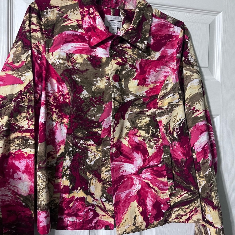 Chico's Pink Floral Jacket